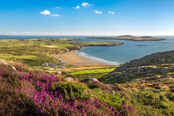 Views to Whitesands bay and Ramsey Island from Carn Llidi